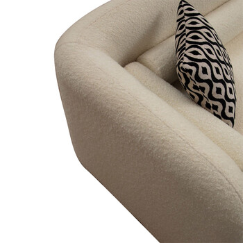 Καναπές 3θέσιος Tranquil I pakoworld ύφασμα μπουκλέ κρεμ 228x90x74εκ