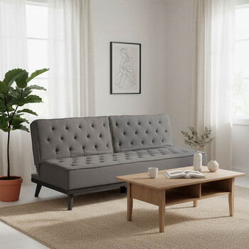 Καναπές - κρεβάτι Marco pakoworld 3θέσιος με γκρι ύφασμα 180x80x80εκ