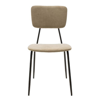 Καρέκλα Tania pakoworld ύφασμα μπεζ antique-μαύρο πόδι 4 τμχ