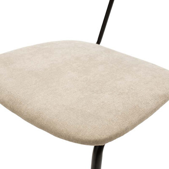 Καρέκλα Tania pakoworld ύφασμα μπεζ antique-μαύρο πόδι 4 τμχ