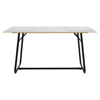 Τραπέζι Revello pakoworld sintered stone λευκό μαρμάρου-μαύρο 150x90x75εκ