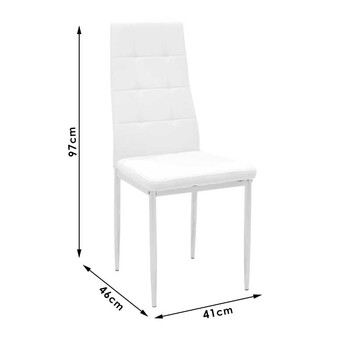 Καρέκλα Cube pakoworld PU μαύρο-πόδι χρωμίου 4 τμχ