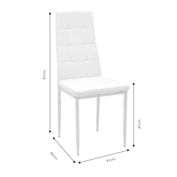 Καρέκλα Cube pakoworld PU μόκα-πόδι χρωμίου 4 τμχ