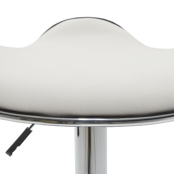 Σκαμπό μπαρ Enzo pakoworld πτυσσόμενο λευκό pu-μέταλλο χρωμίου 45x44x87εκ 2 τμχ