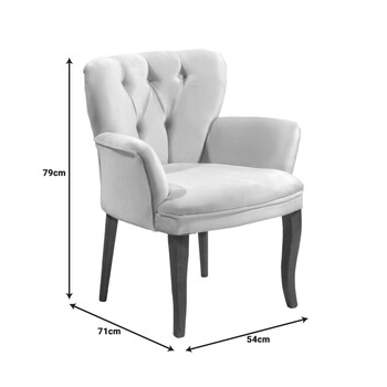 Πολυθρόνα Samara pakoworld βελούδο ανθρακί με μαύρα πόδια 54x71x79εκ