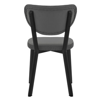 Καρέκλα Joley pakoworld ανθρακί βελούδο-πόδι μαύρο μέταλλο 45x39x86.5εκ