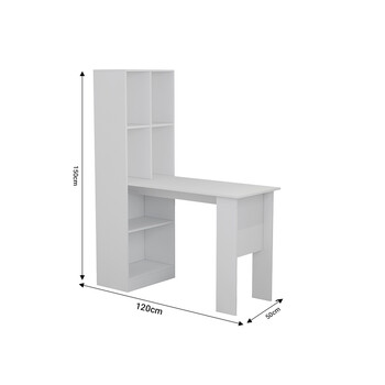 Γραφείο εργασίας με βιβλιοθήκη Acumen pakoworld μελαμίνης καρυδί 120x50x150εκ