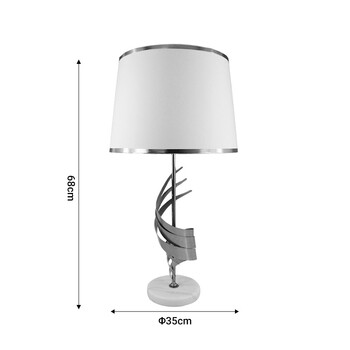 Επιτραπέζιο φωτιστικό Astral Inart Ε27 χρυσό μέταλλο-λευκό ύφασμα Φ35x68εκ