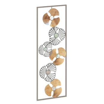 Διακοσμητικό τοίχου Blomma pakoworld αντικέ χρυσό μέταλλο 31x3.5x90εκ