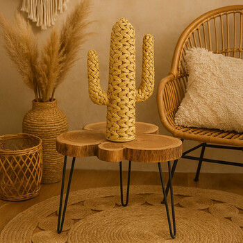 Διακοσμητικό Wanzo Inart ψάθινο φυσικό 44x16x76εκ