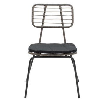 Τραπεζαρία Naoki - Kliton σετ 5τεμ pakoworld ανθρακί αλουμίνιο και μέταλλο σε μαύρη απόχρωση 80x80x74εκ