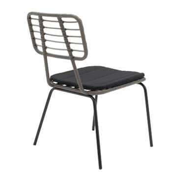 Τραπεζαρία Naoki - Kliton σετ 5τεμ pakoworld ανθρακί αλουμίνιο και μέταλλο σε μαύρη απόχρωση 80x80x74εκ