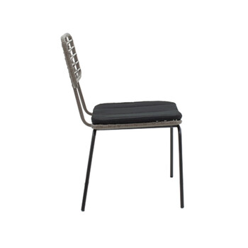 Τραπεζαρία Naoki - Kliton σετ 5τεμ pakoworld ανθρακί αλουμίνιο και μέταλλο σε μαύρη απόχρωση 80x80x74εκ