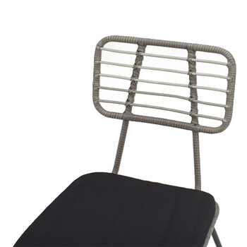 Τραπεζαρία Naoki - Kliton σετ 5τεμ pakoworld ανθρακί αλουμίνιο και μέταλλο σε μαύρη απόχρωση 80x80x74εκ