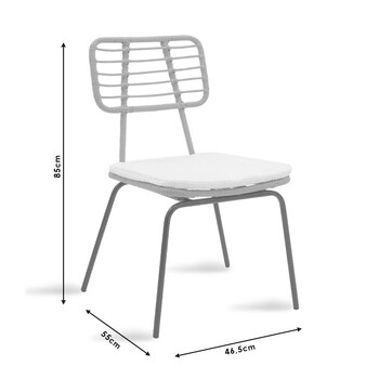 Τραπεζαρία Naoki - Kliton σετ 5τεμ pakoworld ανθρακί αλουμίνιο και μέταλλο σε μαύρη απόχρωση 80x80x74εκ