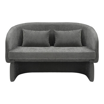 Καναπές διθέσιος Playmob pakoworld ύφασμα σε γκρι απόχρωση 128x65x79εκ