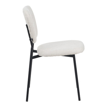 Καρέκλα Cathair pakoworld μπουκλέ ύφασμα σε μπεζ απόχρωση με μαύρα μεταλλικά πόδια 48x53x82εκ 4 τμχ