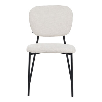 Καρέκλα Cathair pakoworld μπουκλέ ύφασμα σε μπεζ απόχρωση με μαύρα μεταλλικά πόδια 48x53x82εκ 4 τμχ