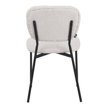 Καρέκλα Cathair pakoworld μπουκλέ ύφασμα σε μπεζ απόχρωση με μαύρα μεταλλικά πόδια 48x53x82εκ 4 τμχ