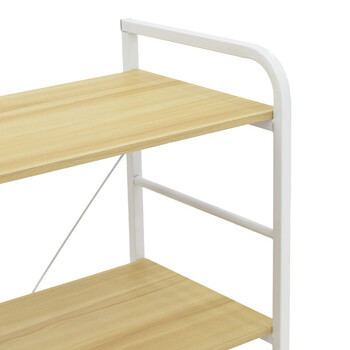 Ραφιέρα επιδαπέδια Depo pakoworld μέταλλο λευκό-mdf σε φυσική απόχρωση 60x40x120εκ