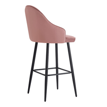 Σκαμπό μπαρ Velva pakoworld βελούδο σε σάπιο μήλο απόχρωση 46x45x113εκ 2 τμχ