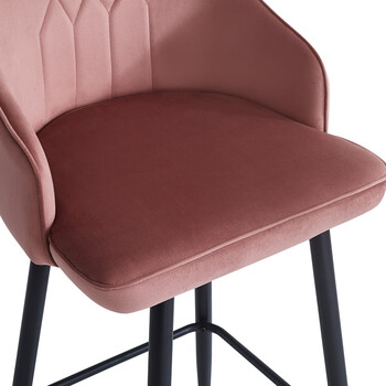 Σκαμπό μπαρ Velva pakoworld βελούδο σε σάπιο μήλο απόχρωση 46x45x113εκ 2 τμχ