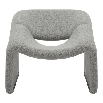 Πολυθρόνα Clous pakoworld μπουκλέ ύφασμα σε ανοιχτή γκρι απόχρωση 86x77x73.5εκ