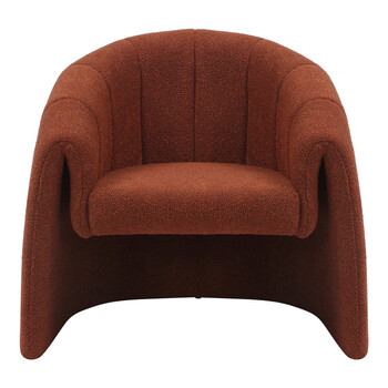 Πολυθρόνα Fassy pakoworld μπουκλέ ύφασμα σε κεραμιδί απόχρωση 80x66x80εκ