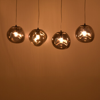 Φωτιστικό οροφής τετράφωτο Vidro pakoworld E27 σε χρυσή απόχρωση 60x15x80εκ