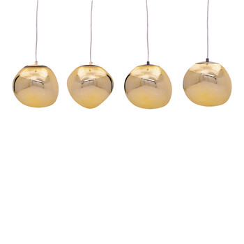 Φωτιστικό οροφής τετράφωτο Vidro pakoworld E27 σε χρυσή απόχρωση 60x15x80εκ