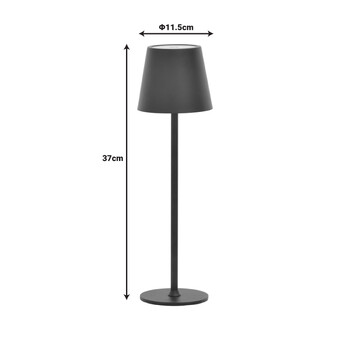 Επιτραπέζιο φωτιστικό αφής LED Brave Ι pakoworld επαναφορτιζόμενο σε λευκή απόχρωση Φ11.5x37εκ