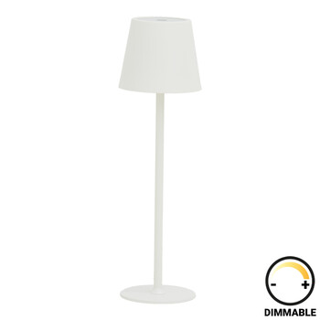 Επιτραπέζιο φωτιστικό αφής LED Brave Ι pakoworld επαναφορτιζόμενο σε λευκή απόχρωση Φ11.5x37εκ