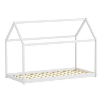 Παιδικό κρεβάτι Nino τ. Montessori pakoworld ξύλο πεύκου σε λευκή απόχρωση 90x190εκ