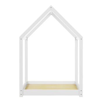 Παιδικό κρεβάτι Nino τ. Montessori pakoworld ξύλο πεύκου σε λευκή απόχρωση 90x190εκ