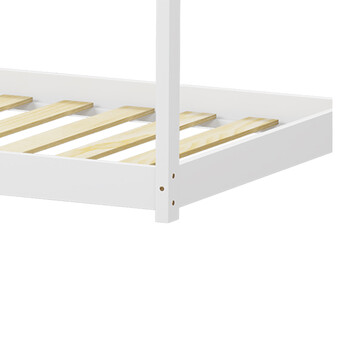 Παιδικό κρεβάτι Nino τ. Montessori pakoworld ξύλο πεύκου σε λευκή απόχρωση 90x190εκ