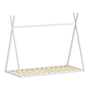 Παιδικό κρεβάτι Lilly τ. Montessori pakoworld ξύλο πεύκου σε λευκή απόχρωση 90x190εκ