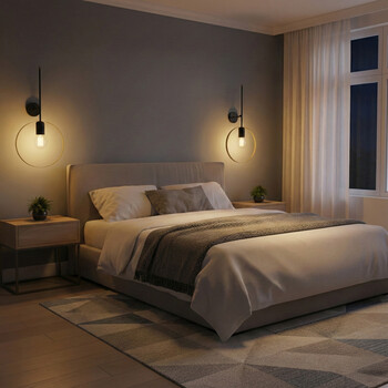 Φωτιστικό τοίχου-απλίκα Bendia pakoworld Ε27 μέταλλο μαύρο-χρυσό 25x15x52εκ