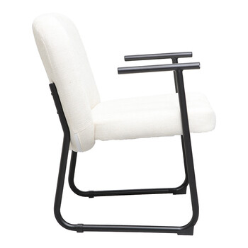 Πολυθρόνα Vindor pakoworld ύφασμα σε κρεμ απόχρωση με μαύρο μεταλλικό πόδι 65x68.5x79.5εκ