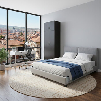 Ντουλάπα δίφυλλη και πατάρι Lego pakoworld σε wenge απόχρωση 80x42x240εκ