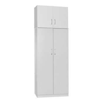 Ντουλάπα δίφυλλη και πατάρι Lego pakoworld σε λευκή απόχρωση 80x42x240εκ