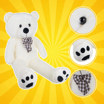 Kruzzel Λούτρινο Αρκουδάκι ύψους 140 εκ. Λευκό 26091