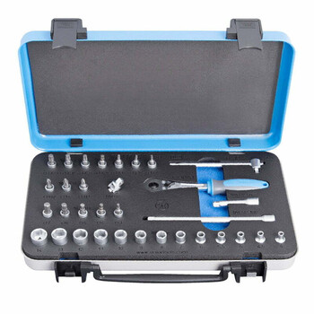 Unior 615151 Συλλογή από Καρυδάκια 1/4" σε Μεταλλική Κασετίνα 33items- 188C