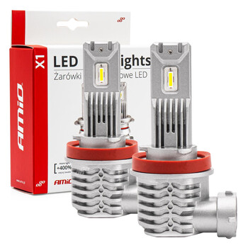 02967/AM . ΛΑΜΠΕΣ LED H8/Η9/Η11 10-16V 40W 6.500K 4400lm  (ΑΝΕΜΙΣΤΗΡΑΚΙ) X1 SERIES AMIO - 2ΤΕΜ.