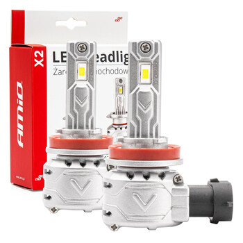 02974/AM . ΛΑΜΠΕΣ LED H8/Η9/Η11 10-16V 72W 6.500K 7920lm  (ΑΝΕΜΙΣΤΗΡΑΚΙ) X2 SERIES AMIO - 2ΤΕΜ.