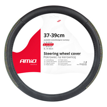 02985/AM . ΚΑΛΥΜΜΑ ΤΙΜΟΝΙΟΥ 37-39cm SWC-44-M ΜΑΥΡΟ ΜΕ STRASS  AMIO - 1 ΤΕΜ.