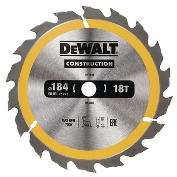 Dewalt DT1938 Δίσκος Κοπής Σταθερών Δισκοπρίονων 184 X 16 mm 18T