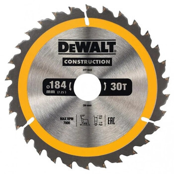 Dewalt DT1942 Δίσκος Φορητών Δισκοπρίωνων 184 X 30 X 30T