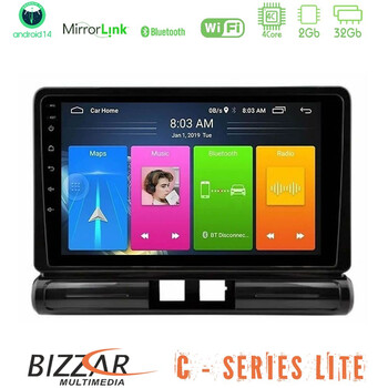 Bizzar c Series Lite 4core Android14 2+32gb  Citroen c3 2016-> Navigation Multimedia Tablet 9"    (Low Version)) u-c-Ct2502