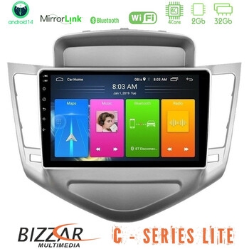 Bizzar c Series Lite 4core Android14 2+32gb  Chevrolet Cruze 2009-2012 Navigation Multimedia Tablet 9" u-c-Cv036n