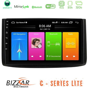 Bizzar c Series Lite 4core Android14 2+32gb  Chevrolet Aveo 2006-2010 Navigation Multimedia Tablet 9" u-c-Cv0725